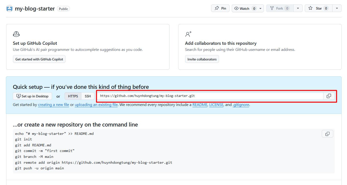 Khởi tạo Repository mới trên GitHub