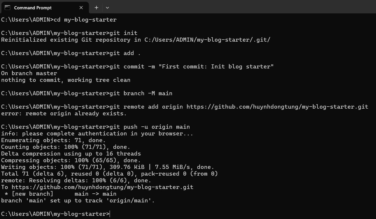 Kết nối và đẩy mã nguồn lên GitHub