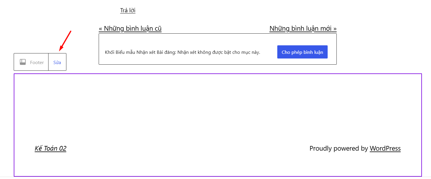 Chỉnh sửa trực tiếp bằng "Trình thiết kế" (Site Editor)