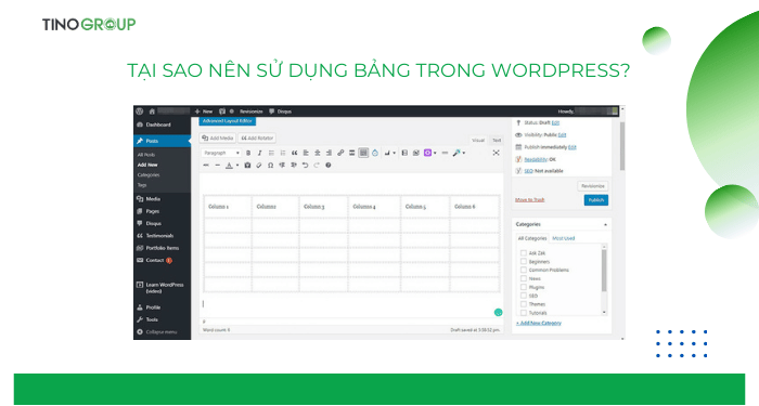 Tại sao nên sử dụng bảng trong WordPress?
