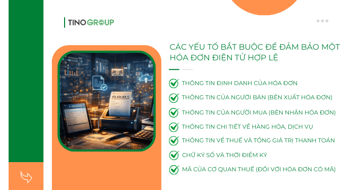 Các yếu tố bắt buộc phải có để đảm bảo một hóa đơn điện tử hợp lệ