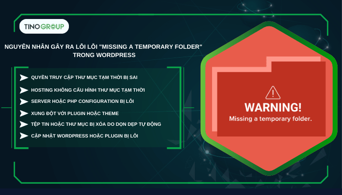 Nguyên nhân phổ biến gây ra lỗi "Missing a Temporary Folder" trong WordPress