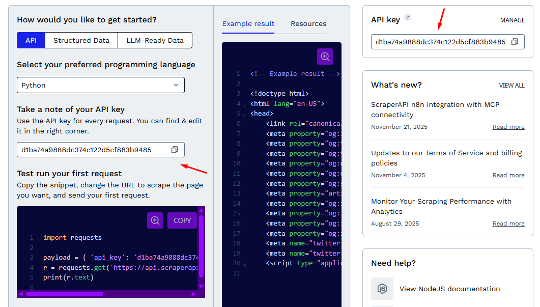 Hướng dẫn cách sử dụng Scraper API với n8n A-Z 5 Đăng ký và lấy API Key từ Scraper API
