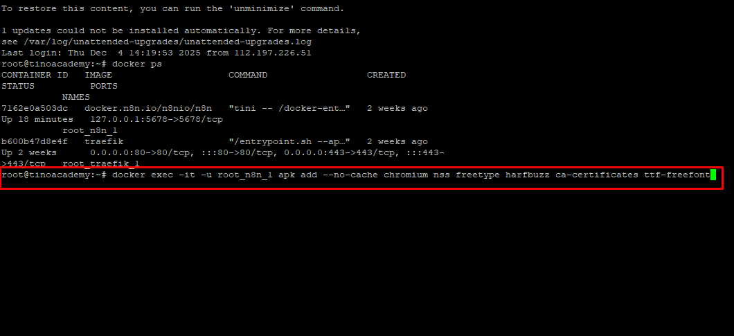 Cài đặt Chromium và thư viện phụ thuộc