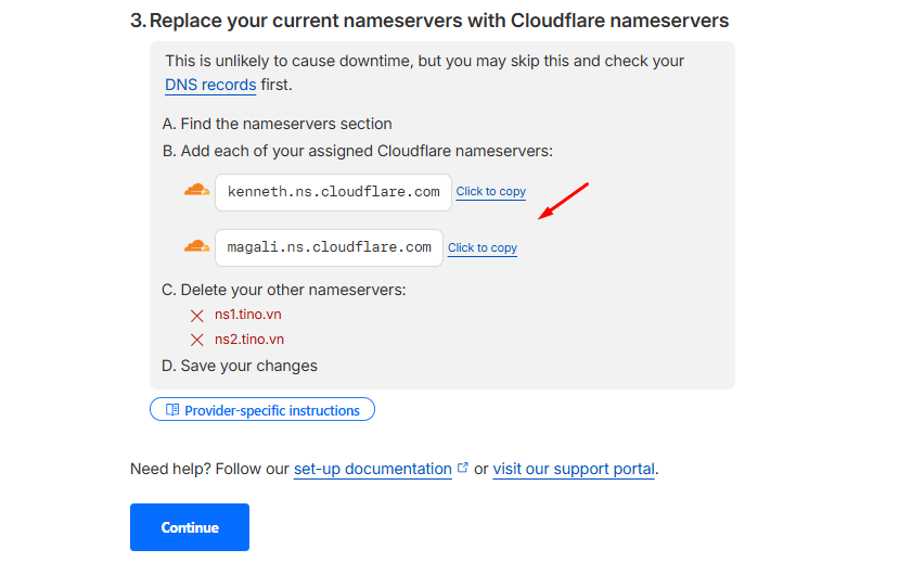 Hướng dẫn cách đăng ký và cấu hình TinoMail tại Tino 21 Trỏ nameserver về Cloudflare