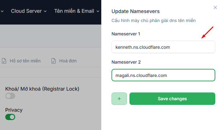 Hướng dẫn cách đăng ký và cấu hình TinoMail tại Tino 23 Trỏ nameserver về Cloudflare