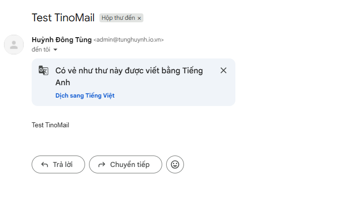 Hướng dẫn cách đăng ký và cấu hình TinoMail tại Tino 32 Kiểm tra email