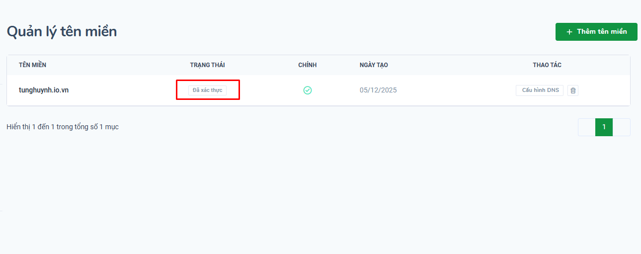 Cách đăng ký email tên miền công ty đơn giản nhất với TinoMail 13 Cấu hình DNS đối với tên miền được mua tại Tino