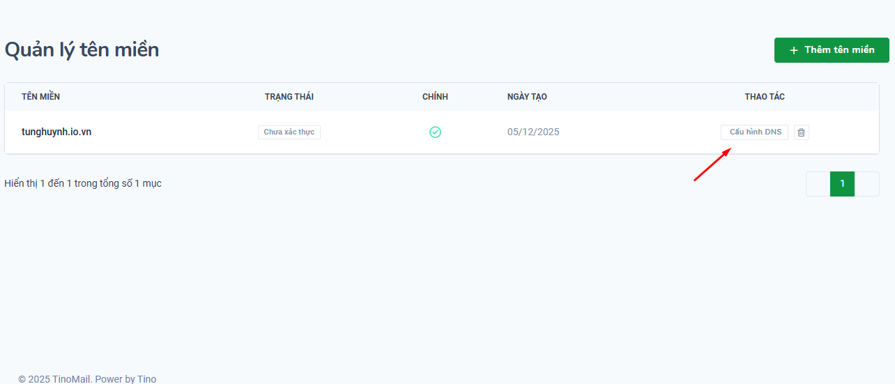Cách đăng ký email tên miền công ty đơn giản nhất với TinoMail 14 Cấu hình DNS đối với tên miền được mua tại nhà cung cấp khác