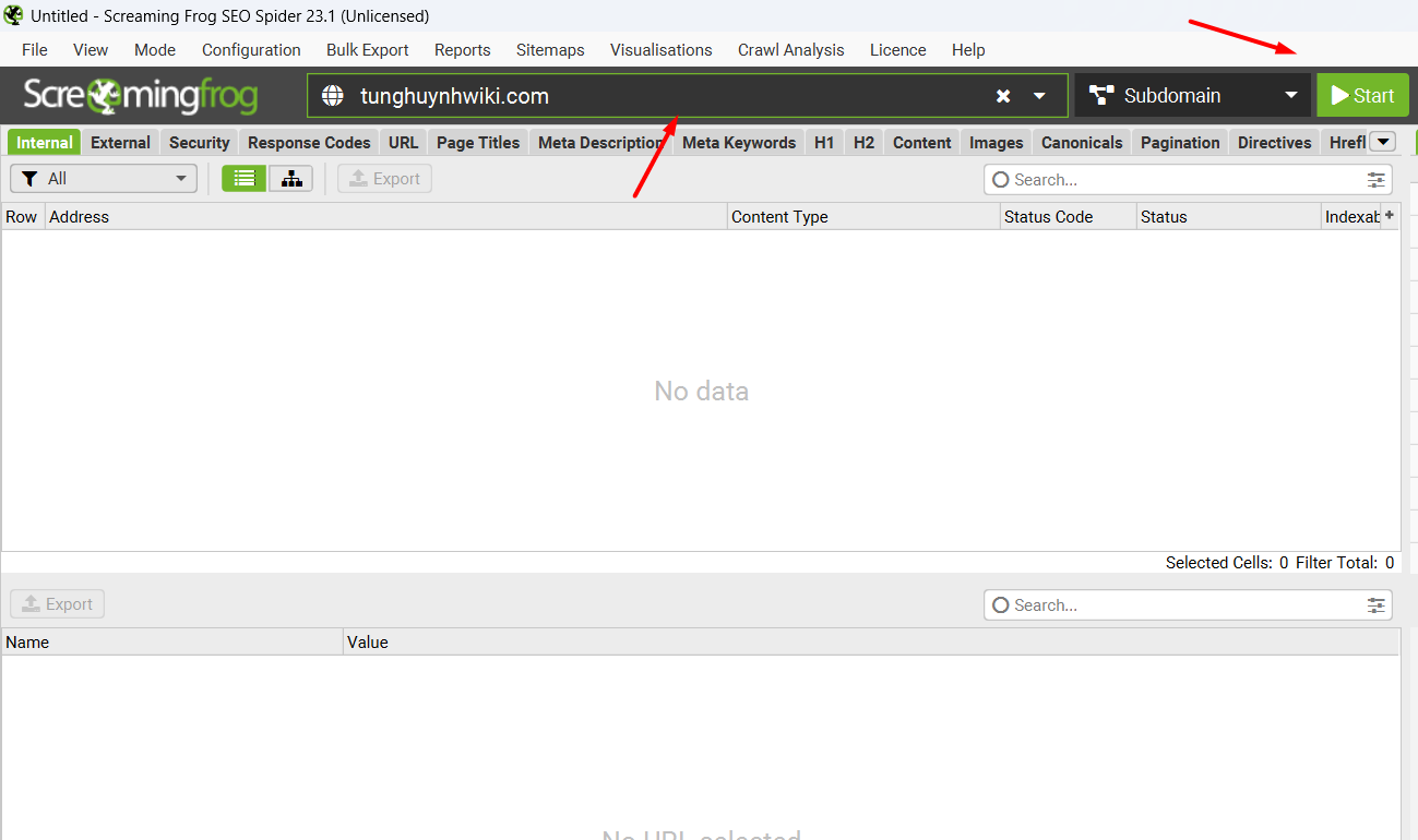 Khởi chạy quá trình quét (Crawl)