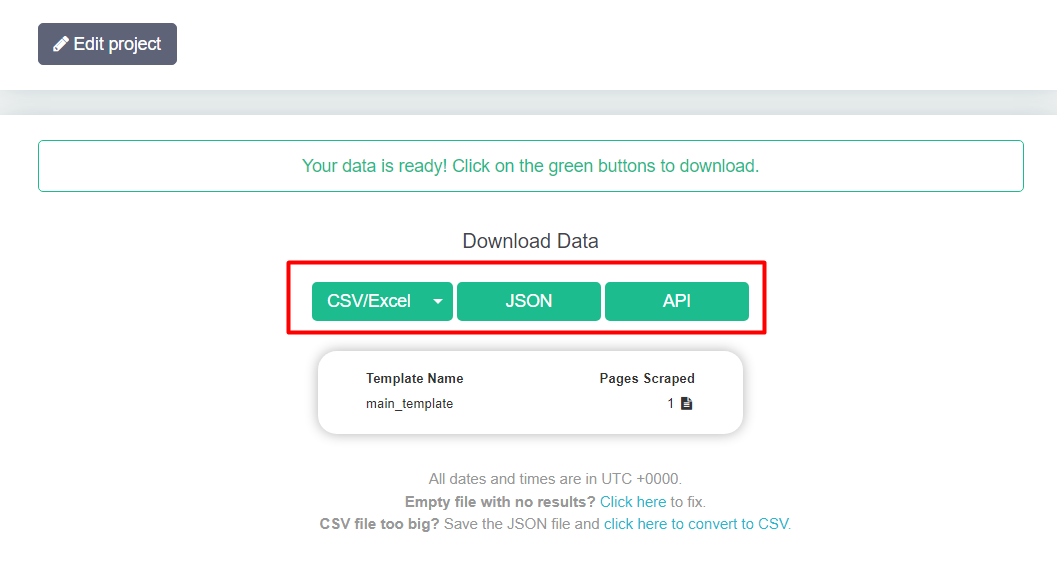 Chạy và xuất dữ liệu (Run & Export)