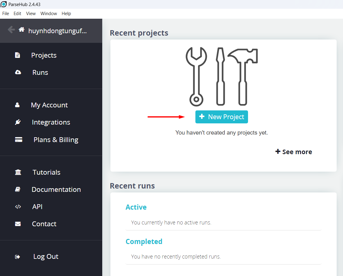 Khởi tạo dự án (New Project)