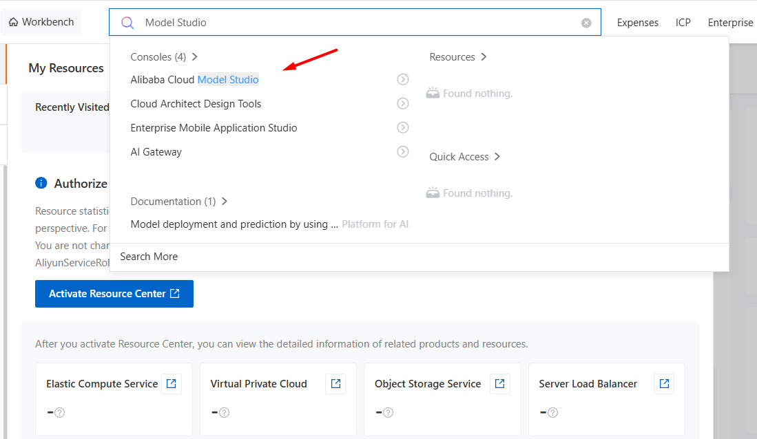 Truy cập khu vực quản lý API Key