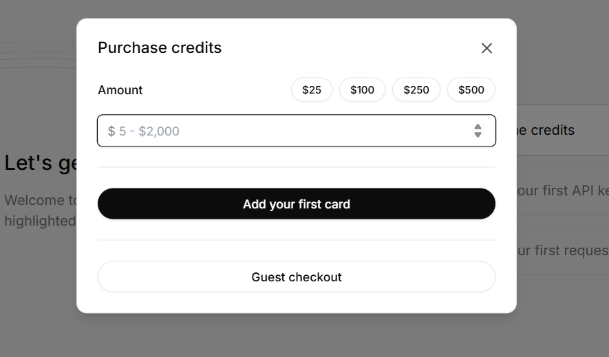 Thiết lập thanh toán và nạp tín dụng 