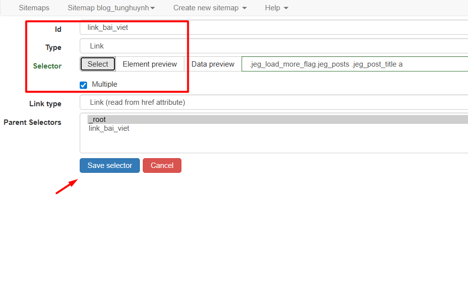 Tạo Sitemap và thiết lập trang đích