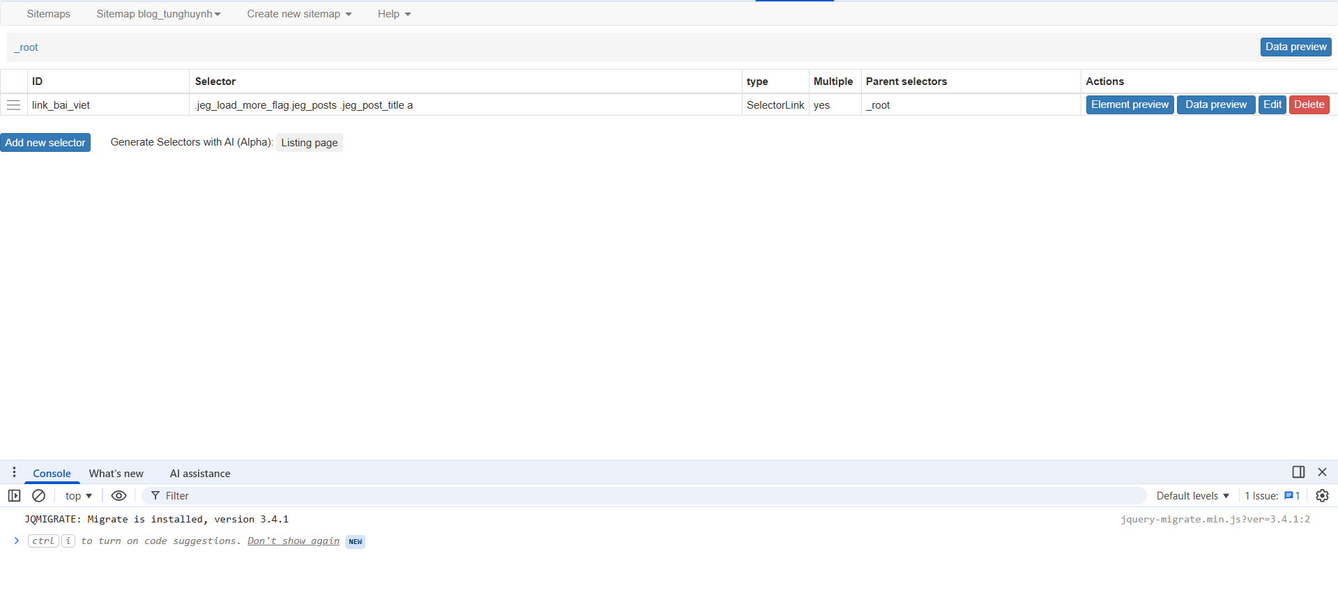 Tạo Sitemap và thiết lập trang đích