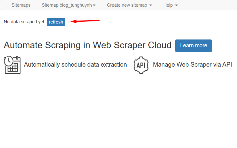 Chạy Scraper và trích xuất dữ liệu