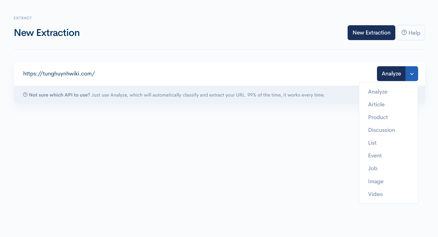 Cách sử dụng Diffbot để trích xuất dữ liệu website