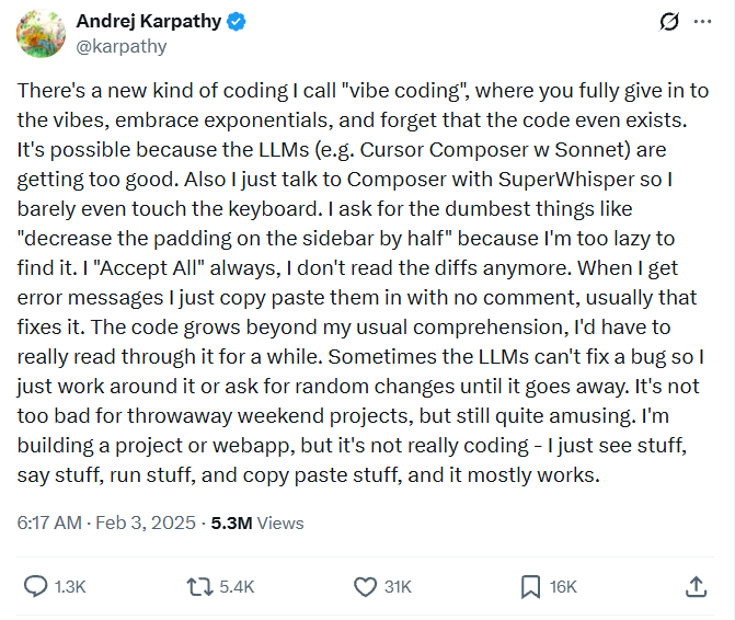 Nguồn gốc của Vibe Coding