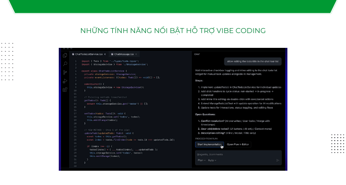Những tính năng nổi bật hỗ trợ Vibe Coding