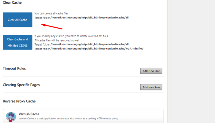 Xóa bộ nhớ đệm (cache)