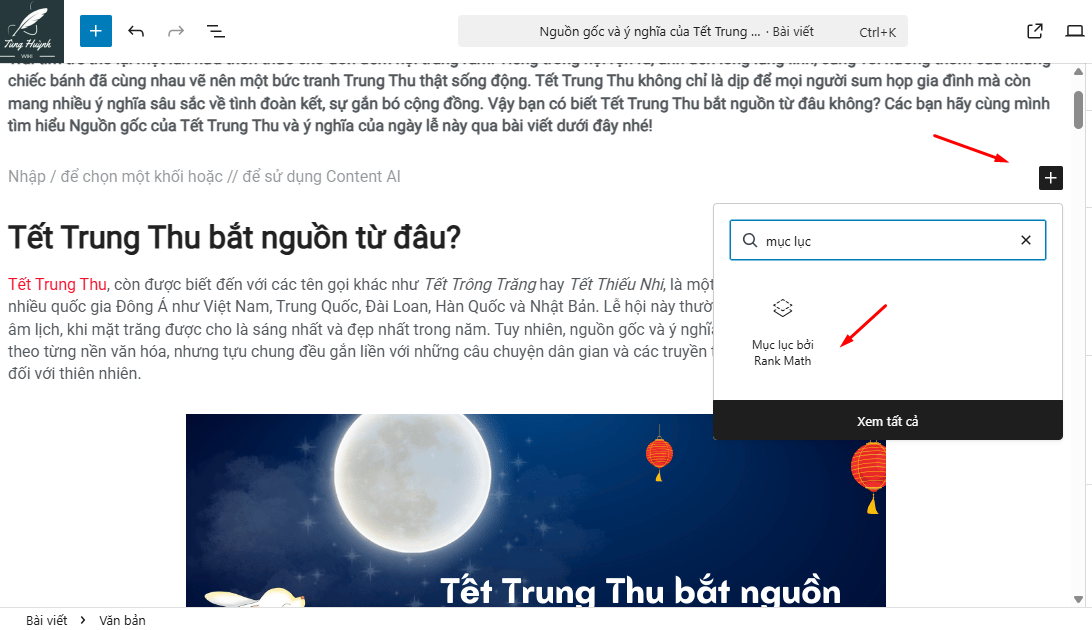 Sử dụng Block Editor