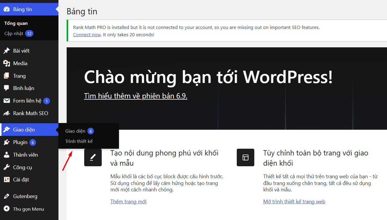 Tạo menu đa cấp bằng Site Editor