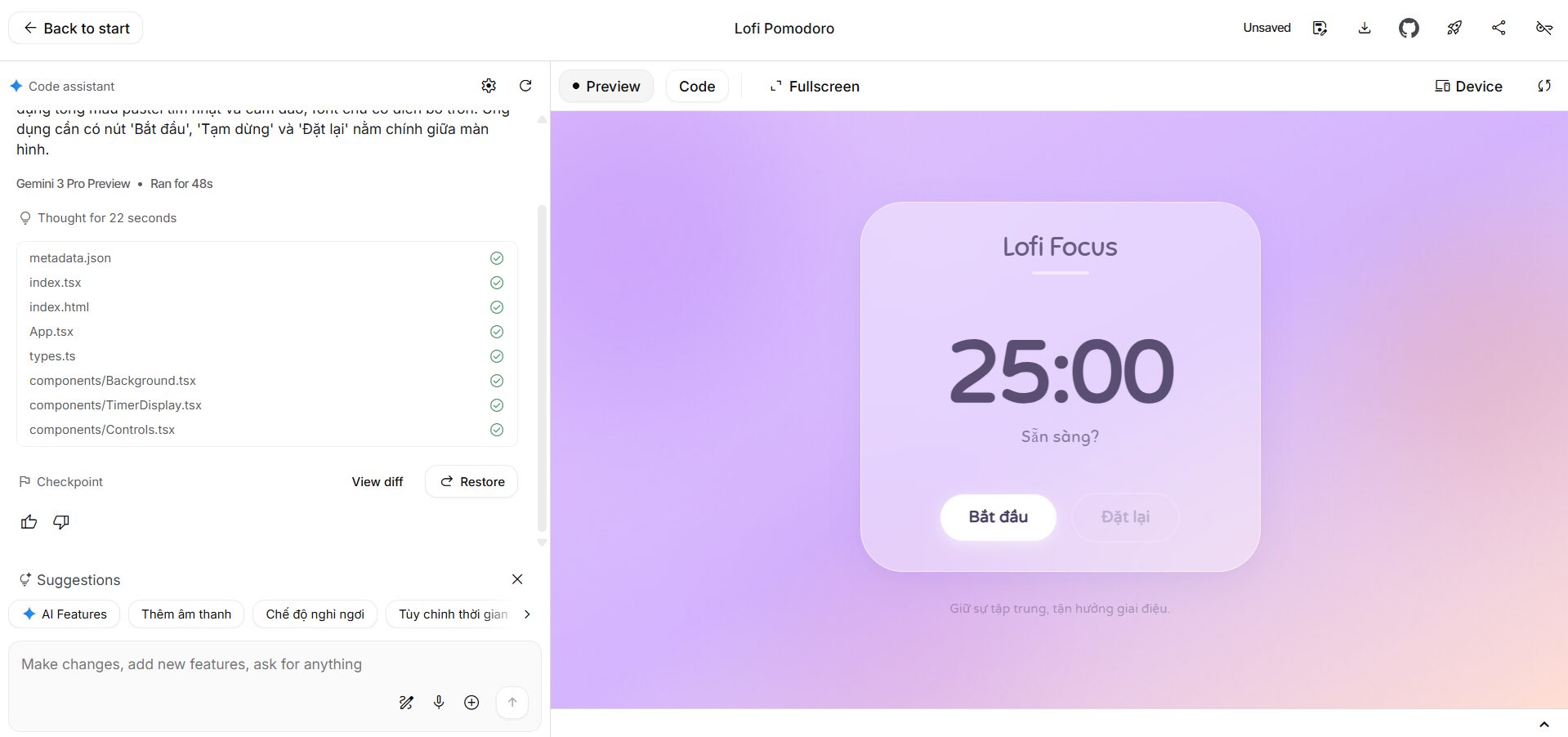 Nhập "Vibe" đầu tiên (Prompt khởi tạo)