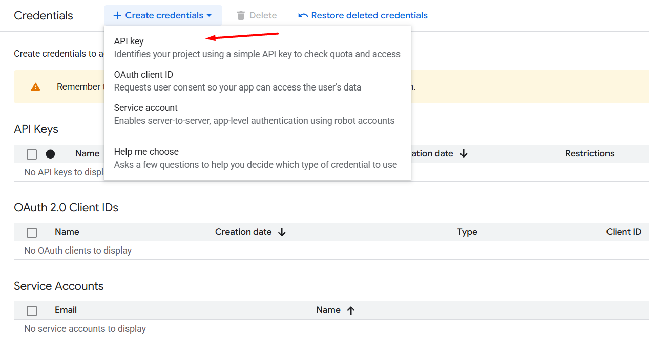 Tạo và bảo mật API Key