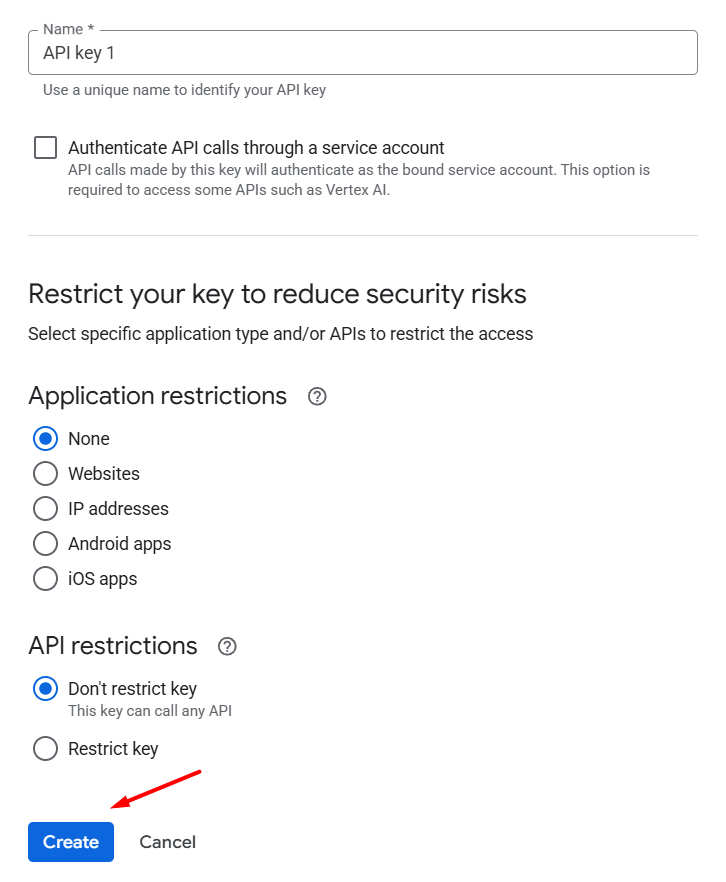 Tạo và bảo mật API Key