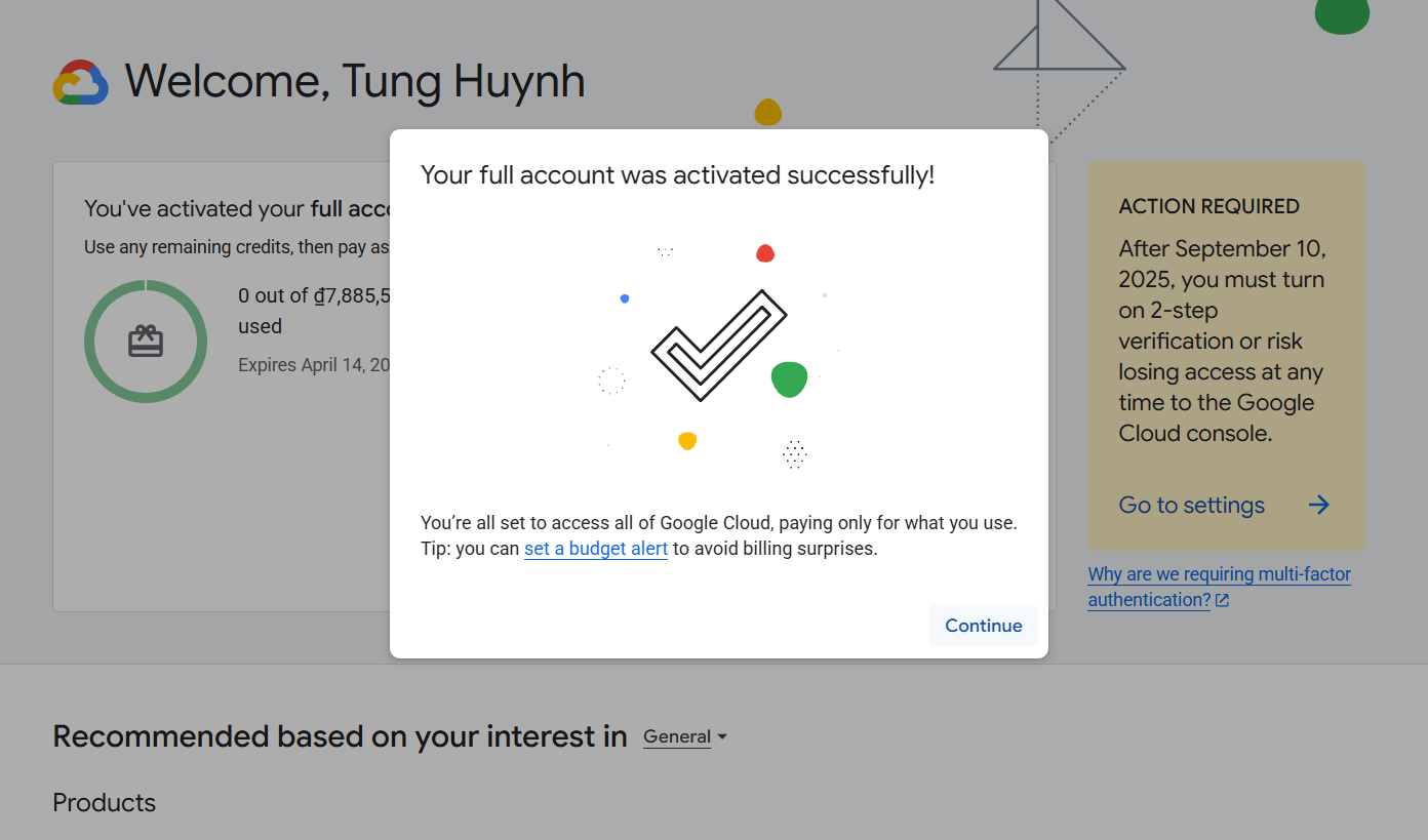  Hoàn tất và truy cập Console