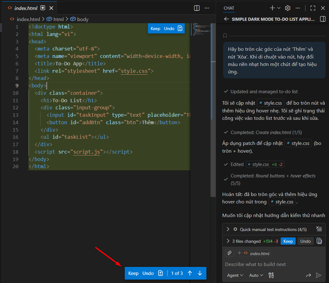 Bước 5: Chấp nhận kết quả
