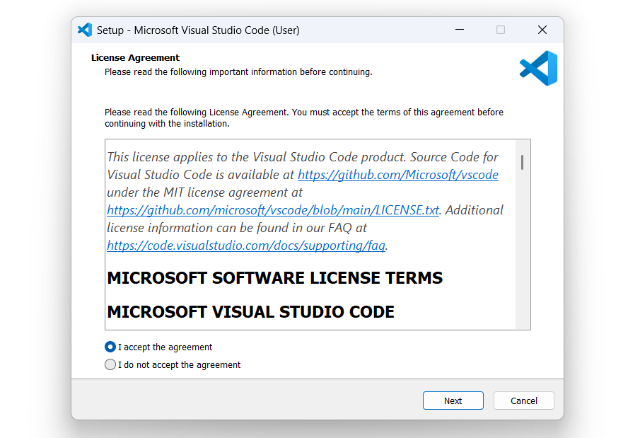 Cài đặt Visual Studio Code bản mới nhất