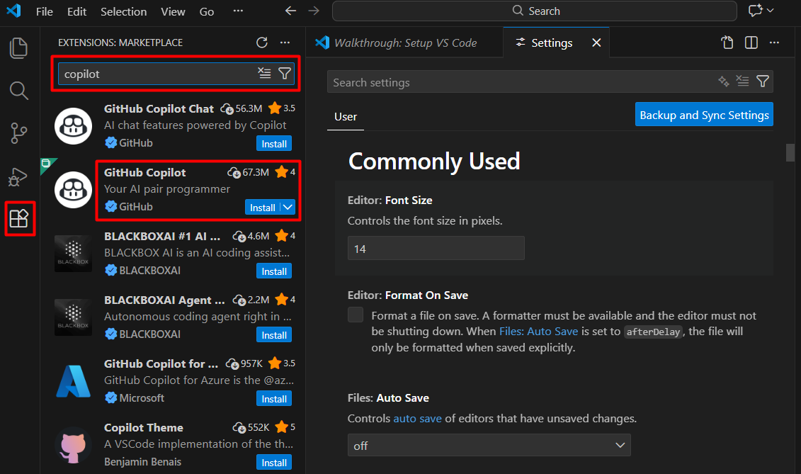 Cài đặt extension GitHub Copilot vào VSCode