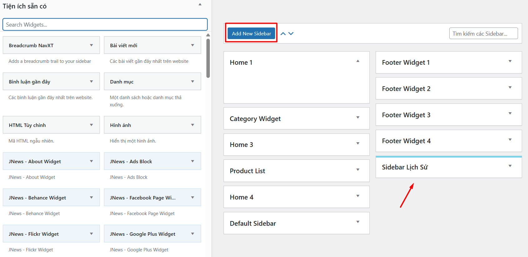 Sử dụng plugin để tạo Custom Sidebar nâng cao