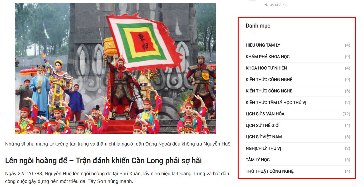 Thêm Sidebar qua giao diện Widget truyền thống 