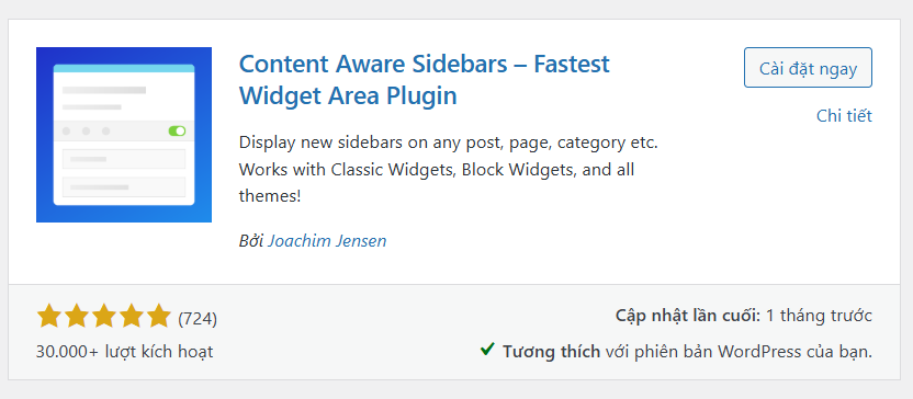 Sử dụng plugin để tạo Custom Sidebar nâng cao