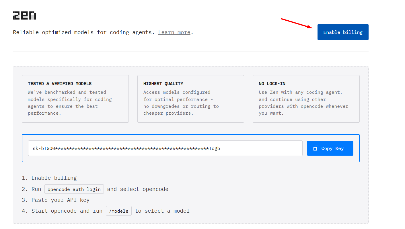 Cách kết nối OpenCode với dịch vụ Zen