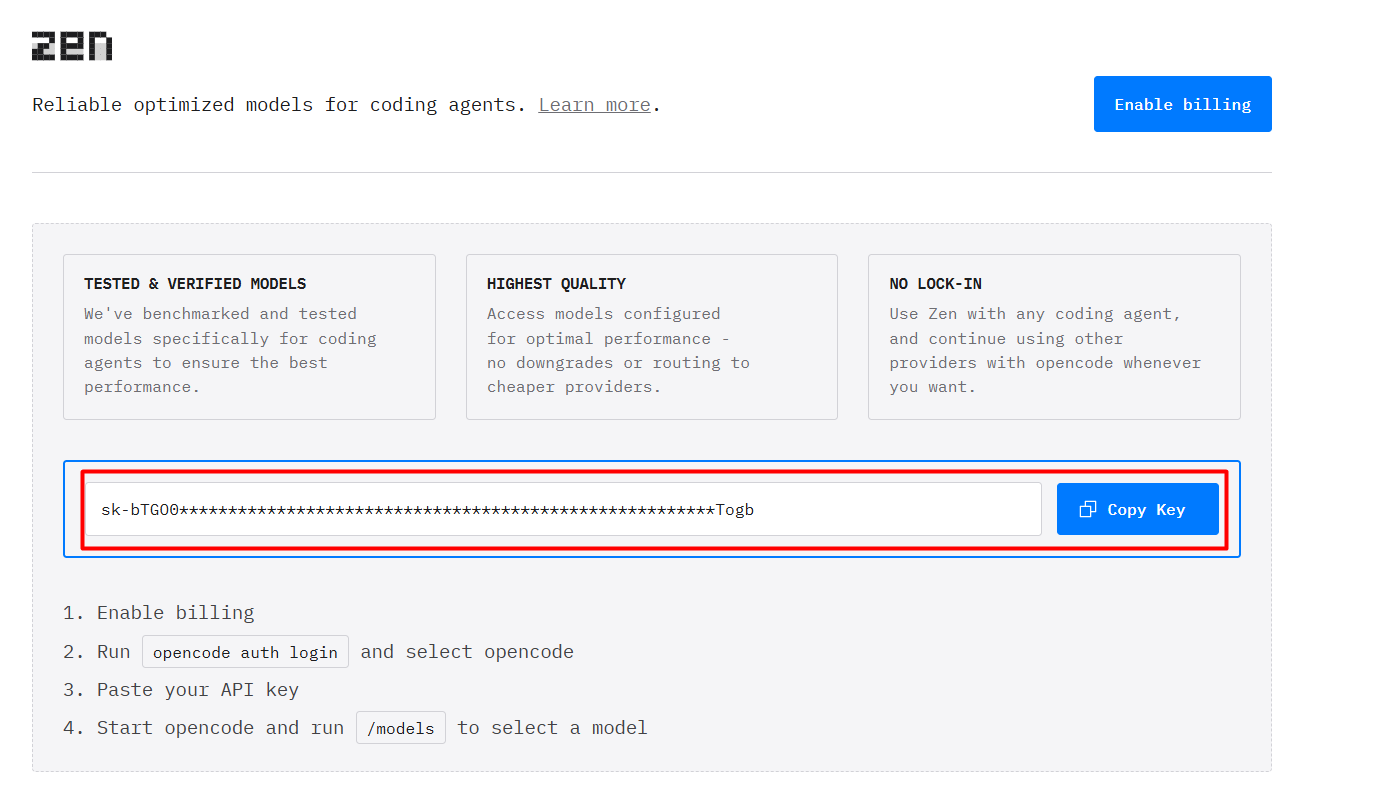 Cách kết nối OpenCode với dịch vụ Zen