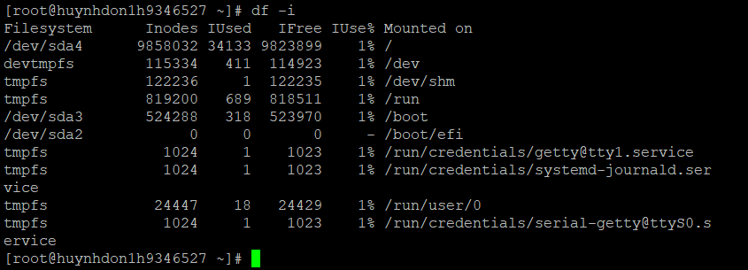 Cách kiểm tra Inode (Lỗi đầy ổ cứng ảo)