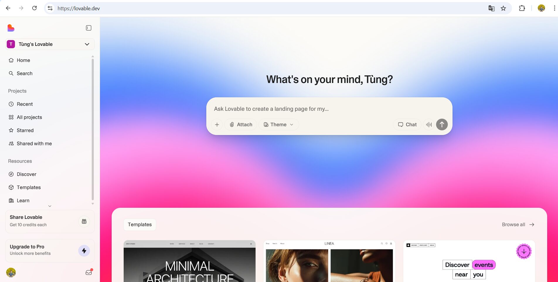 Đăng ký tài khoản Lovable