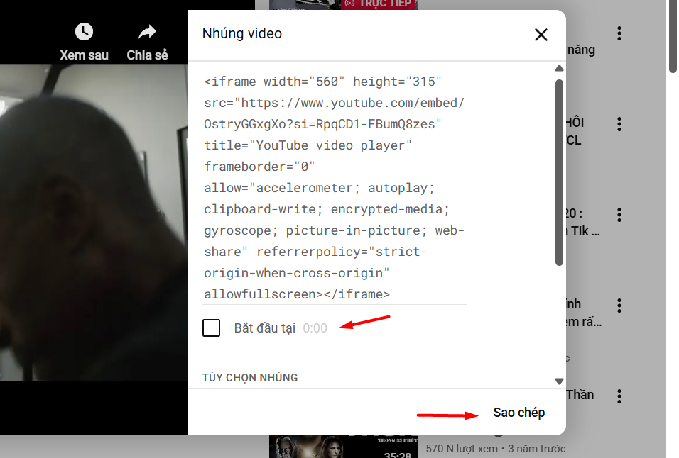 Cách nhúng video bằng mã Iframe để tùy chỉnh nâng cao
