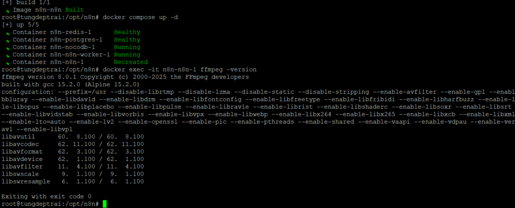 Xây dựng và khởi động lại n8n