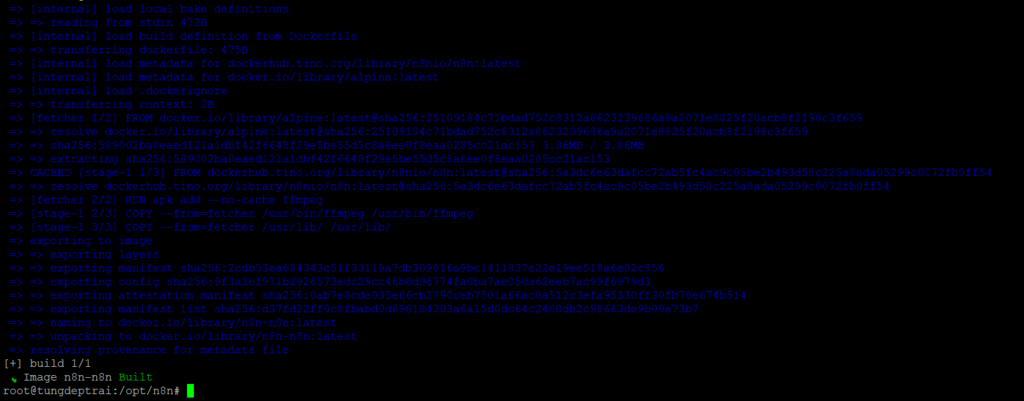 Xây dựng và khởi động lại n8n