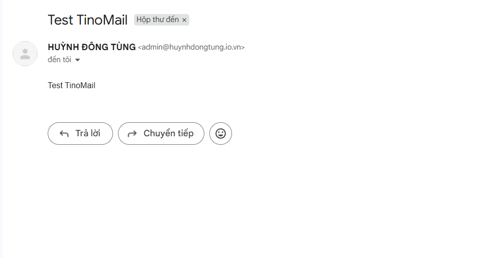 Kiểm tra hoạt động gửi nhận email