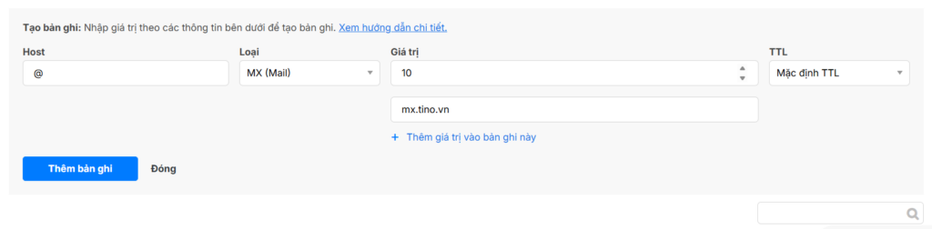 Cấu hình với tên miền đăng ký tại nhà cung cấp khác