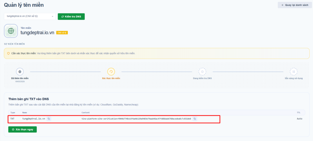 Xác thực quyền sở hữu tên miền 