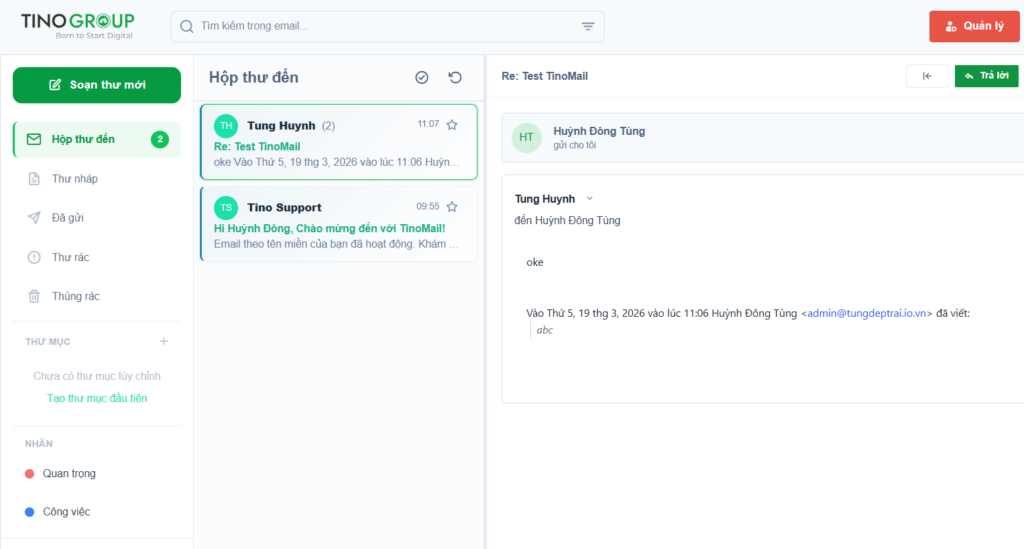 Hướng dẫn cách đăng ký TinoMail miễn phí 2