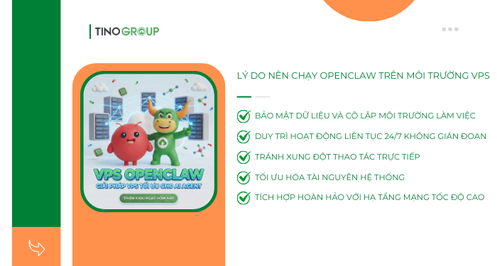 OpenClaw làm được những gì? Các ứng dụng tuyệt vời của trợ lý AI OpenClaw 5 Lý do nên chạy OpenClaw trên môi trường VPS độc lập