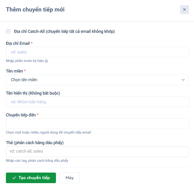 Cài đặt chuyển tiếp Email (Email Forwarding)